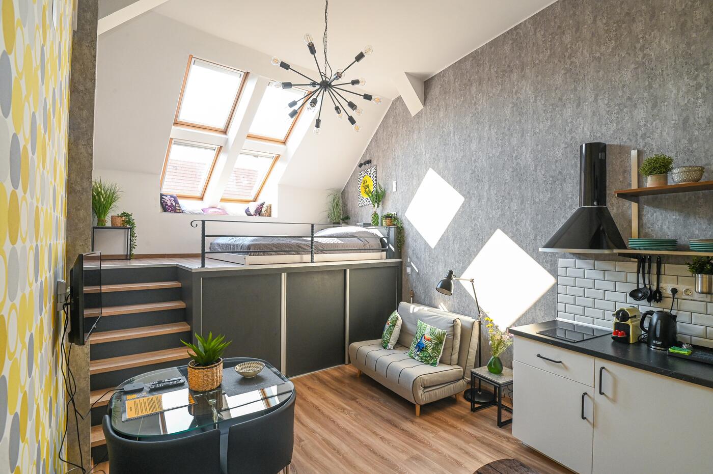 Queen Palm Apartment – Rooftop Windows